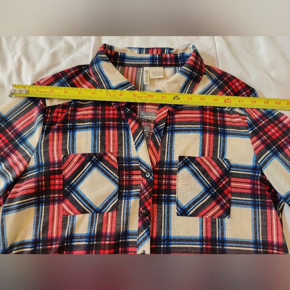 Passport Long soft flannel button down shirt 🔘 (Large) ❤️💙🖤🤍 - Picture 13 of 16